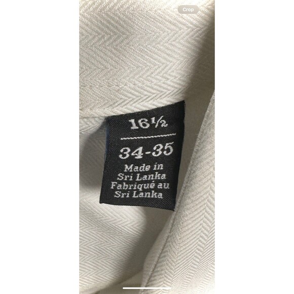 John W Nordstrom Mens Dress Shirt Size 34 35 White Cotton Long Sleeve Office - Picture 10 of 12